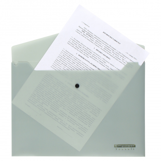 Папка-конверт на кнопке А4, 0,20 мм, цвет мятный Nude KLERK 212278