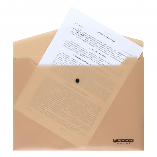 Папка-конверт на кнопке А4, 0,20 мм, цвет бежевый Nude KLERK 212279