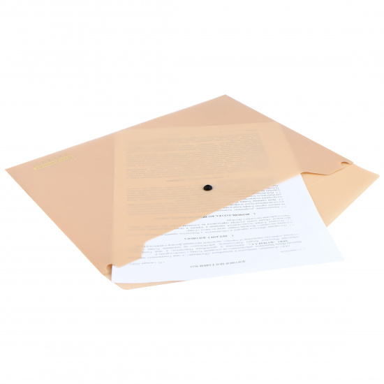 Папка-конверт на кнопке А4, 0,20 мм, цвет бежевый Nude KLERK 212279