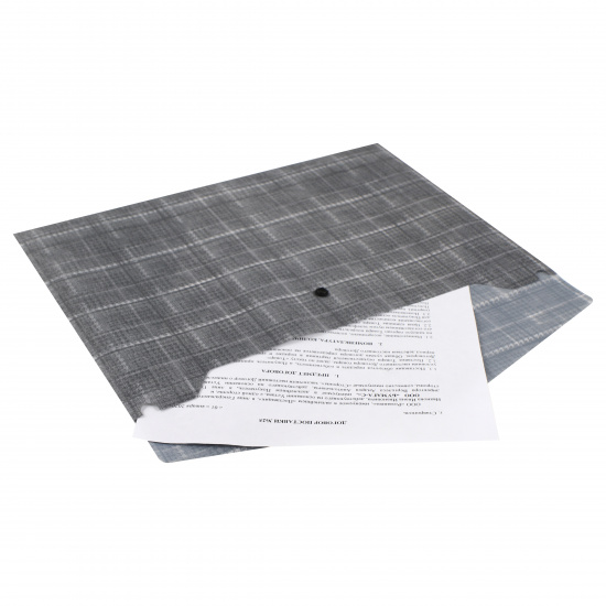 Папка-конверт на кнопке А4, 0,20 мм, цвет серый Клетка КОКОС 213737