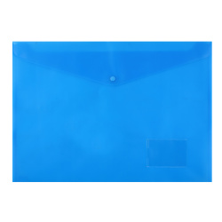 Папка-конверт на кнопке А3, 0,18 мм, цвет синий KLERK 232557