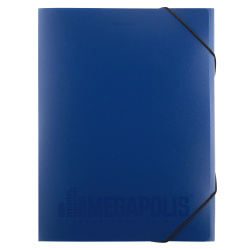 Папка на резинке А4, пластик, 0,70 мм, цвет синий Megapolis Erich Krause 50396