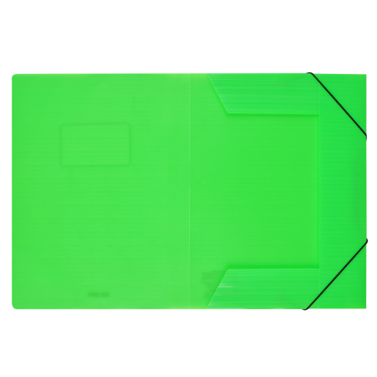 Папка на резинке, 1 отделение, А4, пластик, 0,40 мм, 30 мм, цвет зеленый, сменная этикетка, Neon, KLERK, 241333