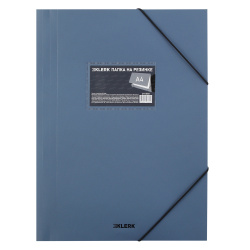 Папка на резинке, 1 отделение, А4, пластик, 0,40 мм, 30 мм, цвет серо-синий, сменная этикетка, Nude, KLERK, 241330