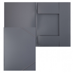 Папка на резинке А4 0,40мм PR04GREY 816774 сер