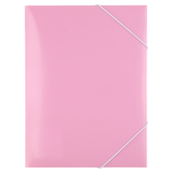 Папка на резинке 1 отделение, А4, пластик, 0,40 мм, цвет розовый Premium Pastel KLERK 231612