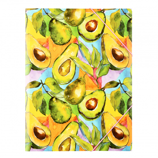 Папка на резинке А4, пластик, 0,40 мм, цвет рисунок Avocado Art КОКОС 212244