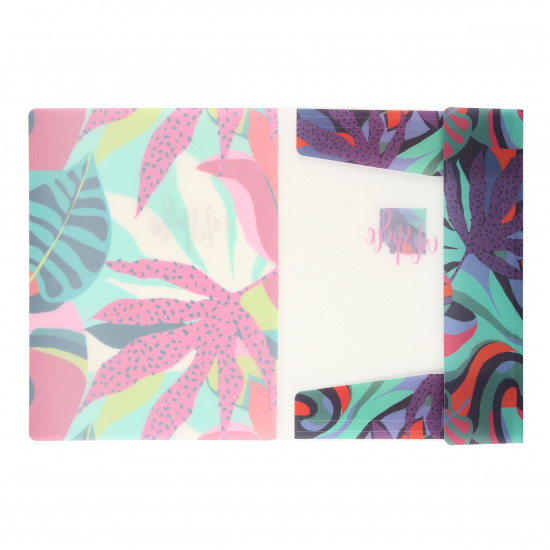 Папка на резинке А4, пластик полупрозрачный, 0,40 мм, цвет белый с рисунком Bright Tropic КОКОС 212252