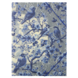 Папка на резинке А4 (240*320 мм) 0,40мм FIORENZO Голубые птицы/Blue birds 253471 полупрозрачная с рисунком, волокнистая фактура