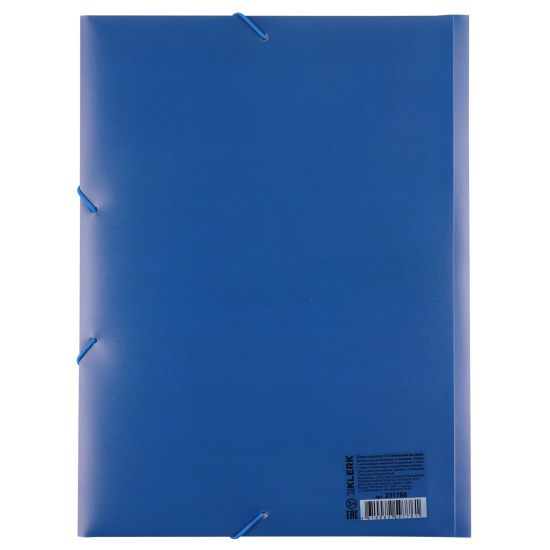 Папка на резинке А4, пластик, 0,40 мм, цвет синий Символика на синем KLERK 231788