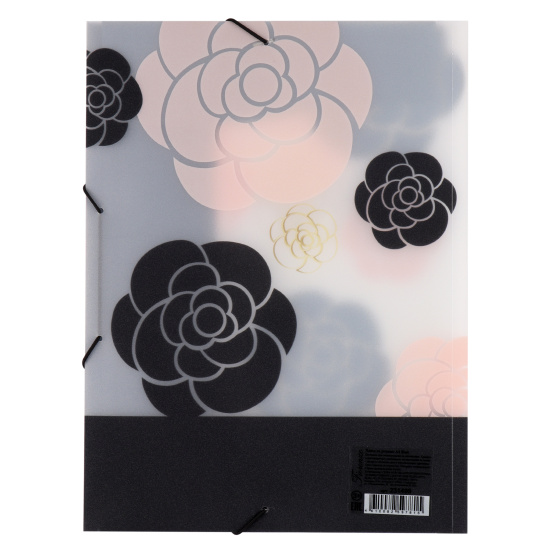 Папка на резинке А4, пластик полупрозрачный, 0,40 мм, цвет с рисунком Rose FIORENZO 231499