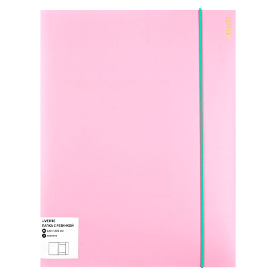 Папка на резинке А4, пластик, 0,45 мм, цвет розовый deVENTE 3070802