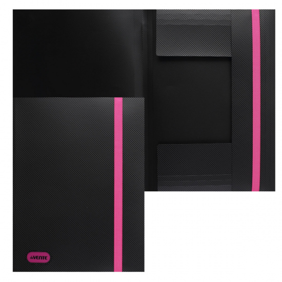 Папка на резинке А4, пластик, 0,50 мм, цвет черный/розовый deVENTE 3070913