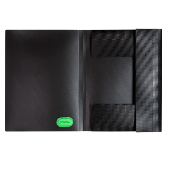 Папка на резинке А4, пластик, 0,50 мм, цвет черный, зеленый deVENTE 3070915