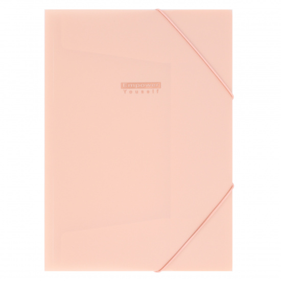 Папка на резинке А4, пластик, 0,40 мм, цвет персиковый Nude KLERK 212280