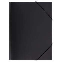 Папка на резинке А4, пластик, 0,50 мм, цвет черный KLERK 190970