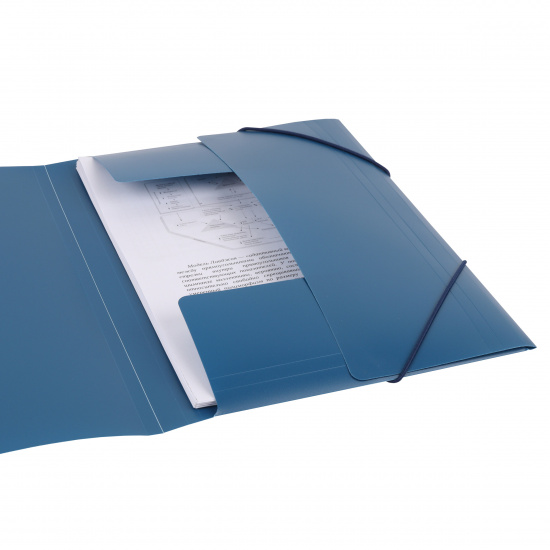 Папка на резинке А4, пластик, 0,50 мм, цвет синий KLERK 190971