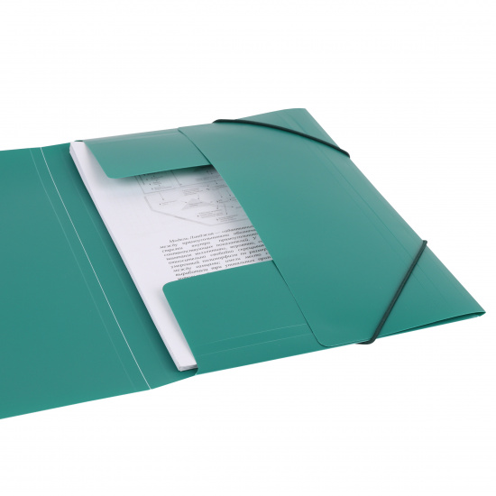 Папка на резинке А4, пластик, 0,50 мм, цвет зеленый KLERK 190972