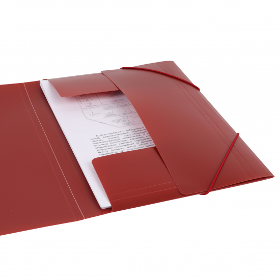 Папка на резинке А4, пластик, 0,50 мм, цвет красный KLERK 190973