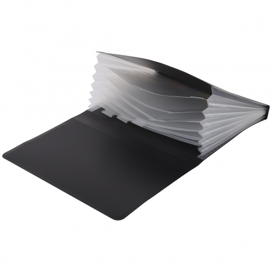 Папка на резинке 6 отделений, А4, пластик, 0,60 мм, 35 мм, цвет черный Erich Krause 50414