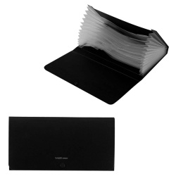 Папка на кнопке 12отд А6 (140*260мм) 0,70мм Classic ЕК 43041 черн
