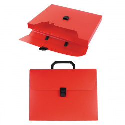 Папка-портфель 1отд 0,7мм 35мм DeLuxe 1135776/DLPP01RED красн