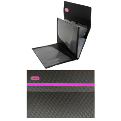 Папка-портфель А4, пластик, 6 отделений, 2 внутренних, цвет черный/розовый Monochrome 3078919 deVENTE