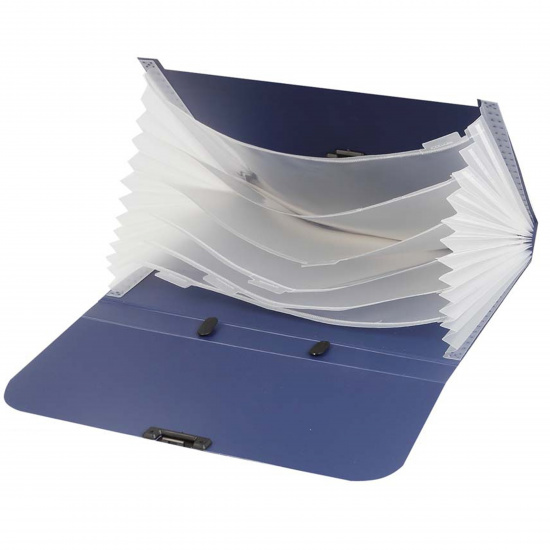 Папка-портфель А4, пластик, 7 отделений, цвет синий 200264 KLERK