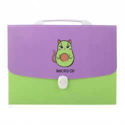 Папка-портфель А4, пластик, 12 отделений, цвет зеленый Avocato Cat 3073203 deVENTE