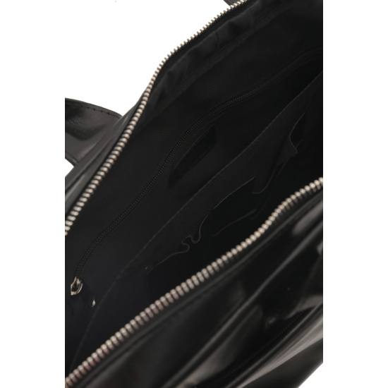 Сумка-портфель искусственная кожа, 27*39*8 см, цвет черный, на молнии Альянс 2-636-G