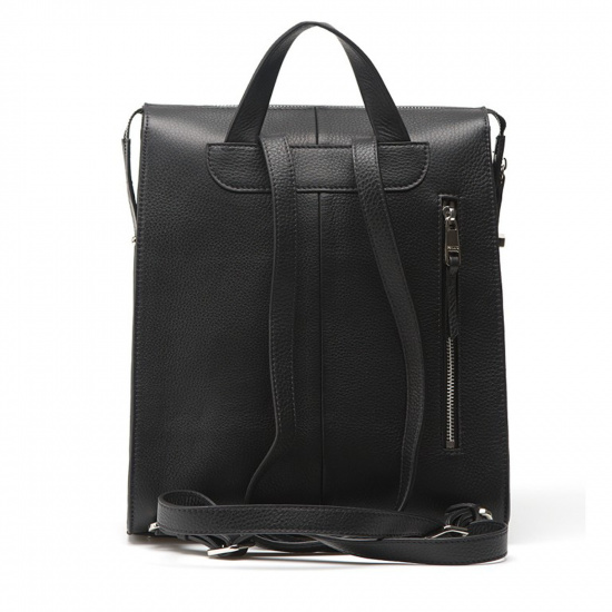 Сумка женская рюкзак, натуральная кожа, 260*300*100мм, 1 отделение, цвет черный, на молнии Palio 14807A-W1