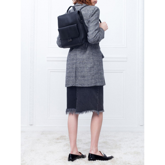 Сумка женская рюкзак, натуральная кожа, 260*300*100мм, 1 отделение, цвет черный, на молнии Palio 14807A-W1
