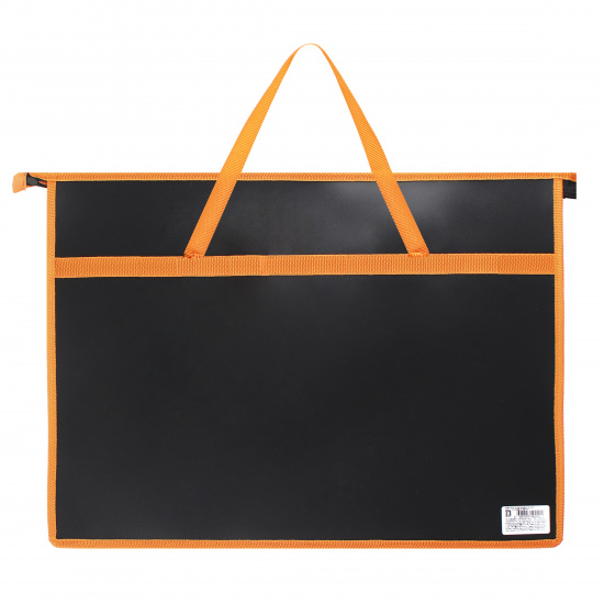 Папка для художника А3, 34*47*5 см, пластик, на молнии сверху, 1 отделение, цвет черный/оранжевый Оранжевый вектор Пчелка ПМ-А3-26