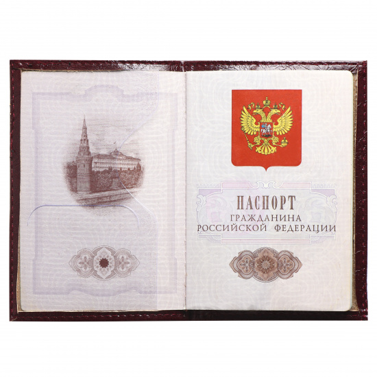 Обложка  для паспорта натуральная кожа, цвет бордо KLERK Символика 213962