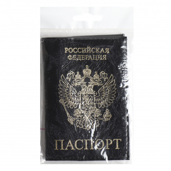 Обложка  для паспорта натуральная кожа, цвет черный KLERK Символика 213961