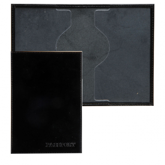 Обложка для паспорта натуральная кожа, цвет черный Имидж Passport Шик Россия-паспорт Герб 1,01гр-PSP ШИК-211