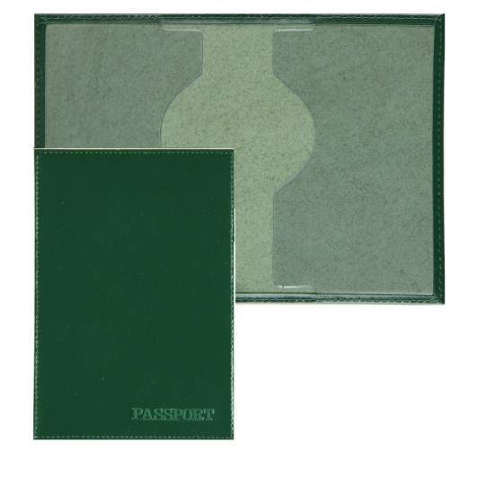 Обложка для паспорта натуральная кожа, цвет зеленый Имидж Passport Шик Россия-паспорт Герб 1,01гр-PSP ШИК-206