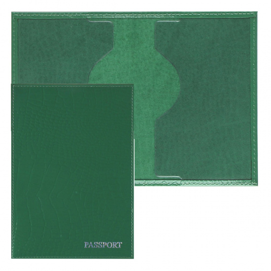 Обложка для паспорта кожа Имидж Passport Крокодил голография отстрочка 1,01гр-КРОКОДИЛ-229 салатовый