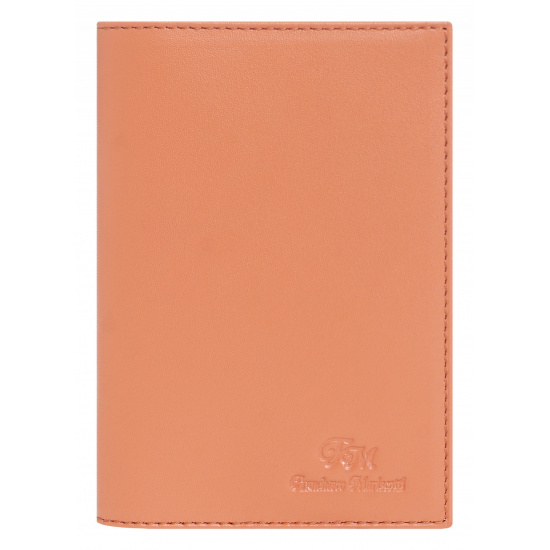 Обложка  для паспорта натуральная кожа, цвет оранжевый Альянс Franchesco Mariscotti 0-265 FM