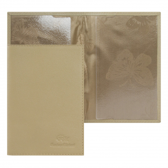Обложка  для паспорта натуральная кожа, цвет песочный Альянс Franchesco Mariscotti 0-265 FM лд