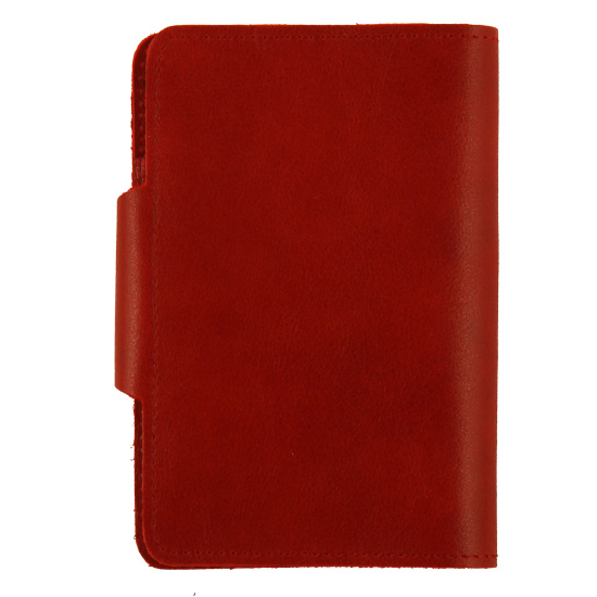 Обложка  для паспорта натуральная кожа, хлястик на кнопке, цвет красный Domenico Morelli Титан DM-PS18-K007-R