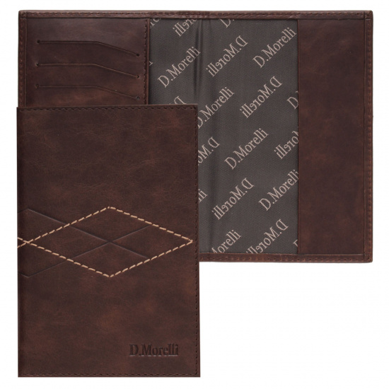 Обложка  для паспорта натуральная кожа, цвет коричневый Domenico Morelli Бонд DM-PS02-K022