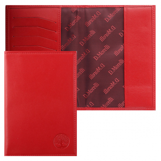 Обложка  для паспорта натуральная кожа, цвет красный Domenico Morelli Амадей DM-PS02-K07-T