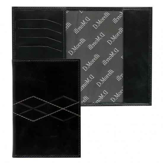 Обложка  для паспорта натуральная кожа, цвет серый Domenico Morelli Бруклин DM-PS02-K033