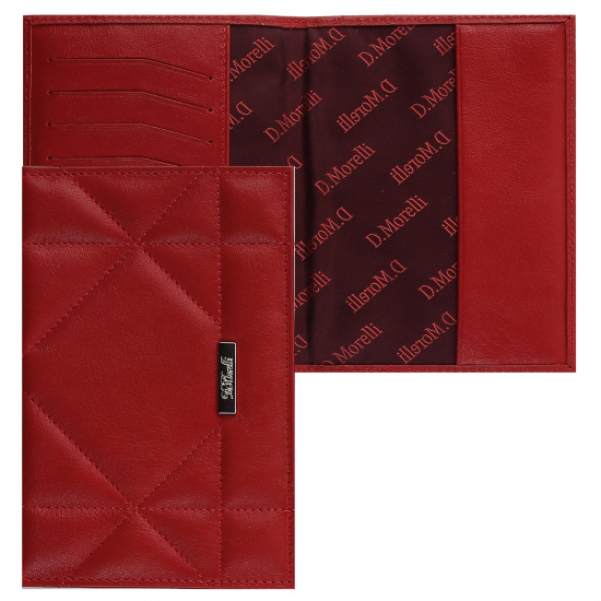 Обложка для паспорта натуральная кожа, цвет красный Domenico Morelli Шарм DM-PS02-KP07