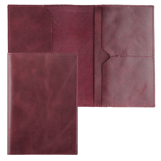 Обложка для паспорта натуральная кожа, цвет бордовый Grand 02-004-0543
