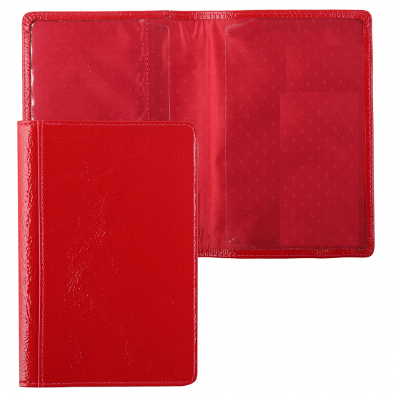 Обложка для паспорта кожа Grand лак отстрочка 02-002-0951 красная