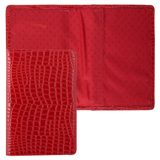 Обложка для паспорта кожа Grand лак отстрочка 02-002-3151 красная