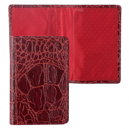 Обложка для паспорта натуральная кожа, цвет красный Grand 02-002-3251