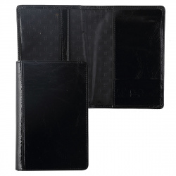 Обложка для паспорта натуральная кожа, цвет черный Grand 02-005-0813